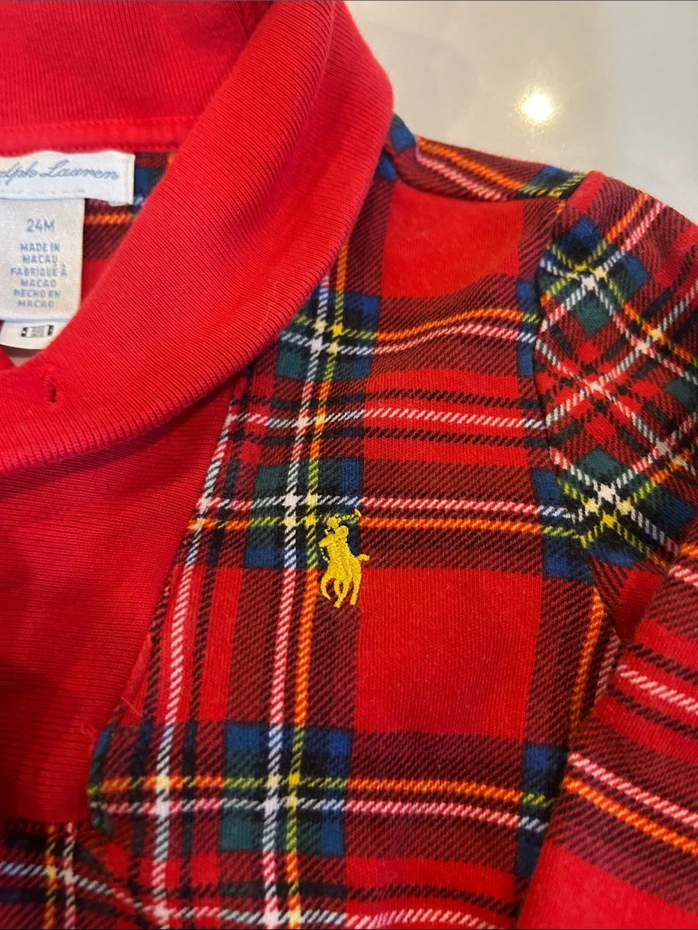 Boys Ralph Lauren Tartan Plaid Set Joggers Cowl Neck Top 24 Months Worn once!